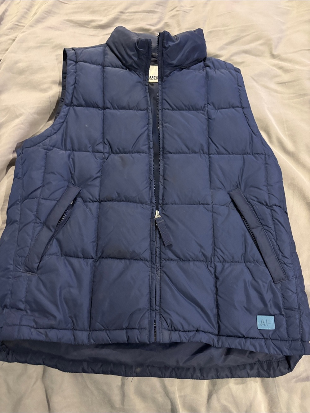 Abercrombie Navy Quilted Puffer Vest